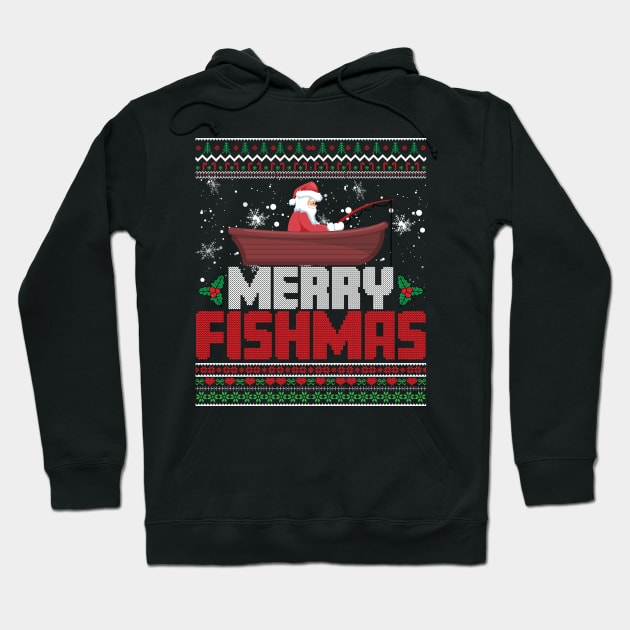 Merry Fishmas Funny Christmas Xmas Hoodie by reginaturner